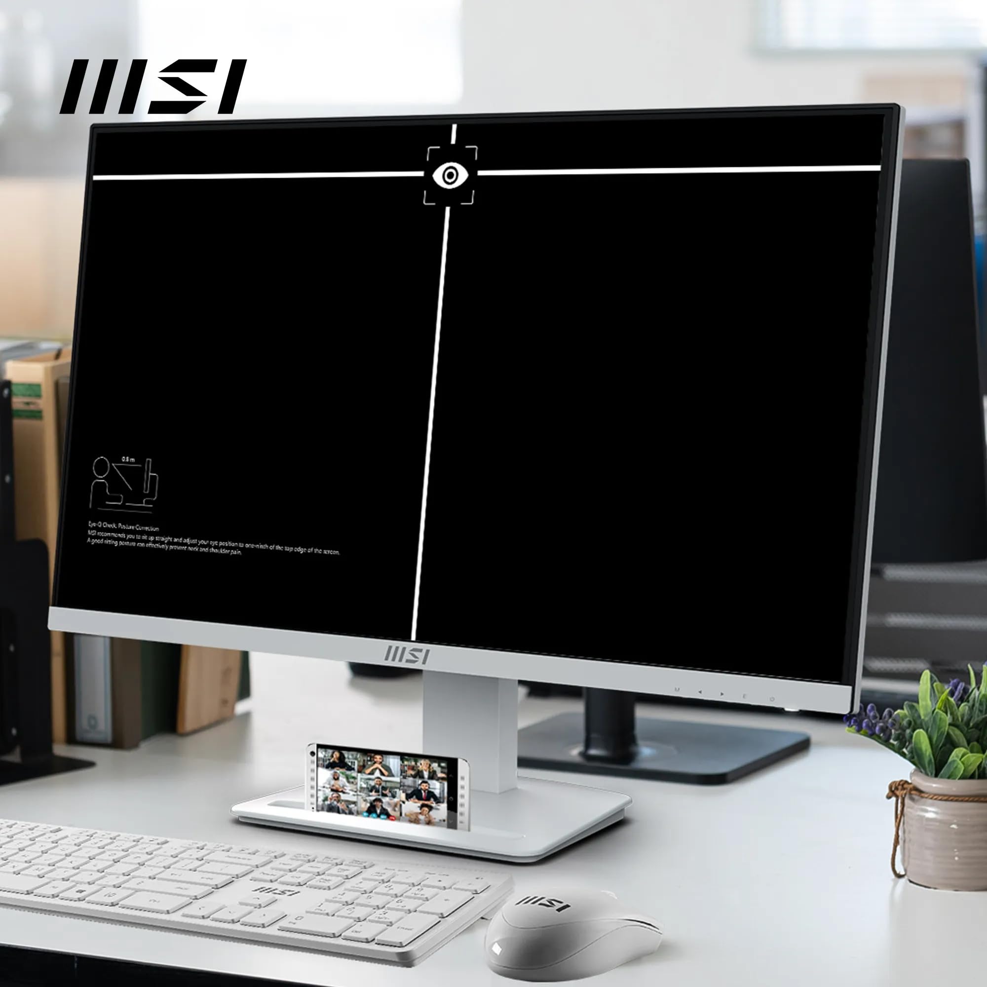 MSI PRO MP251 24.5 Inch Full HD Office Monitor - 1920 x 1080 IPS Panel, 100 Hz, Eye-Friendly Screen, Built-in Speakers, Tilt-Adjustable - HDMI 1.4b, D-Sub (VGA)