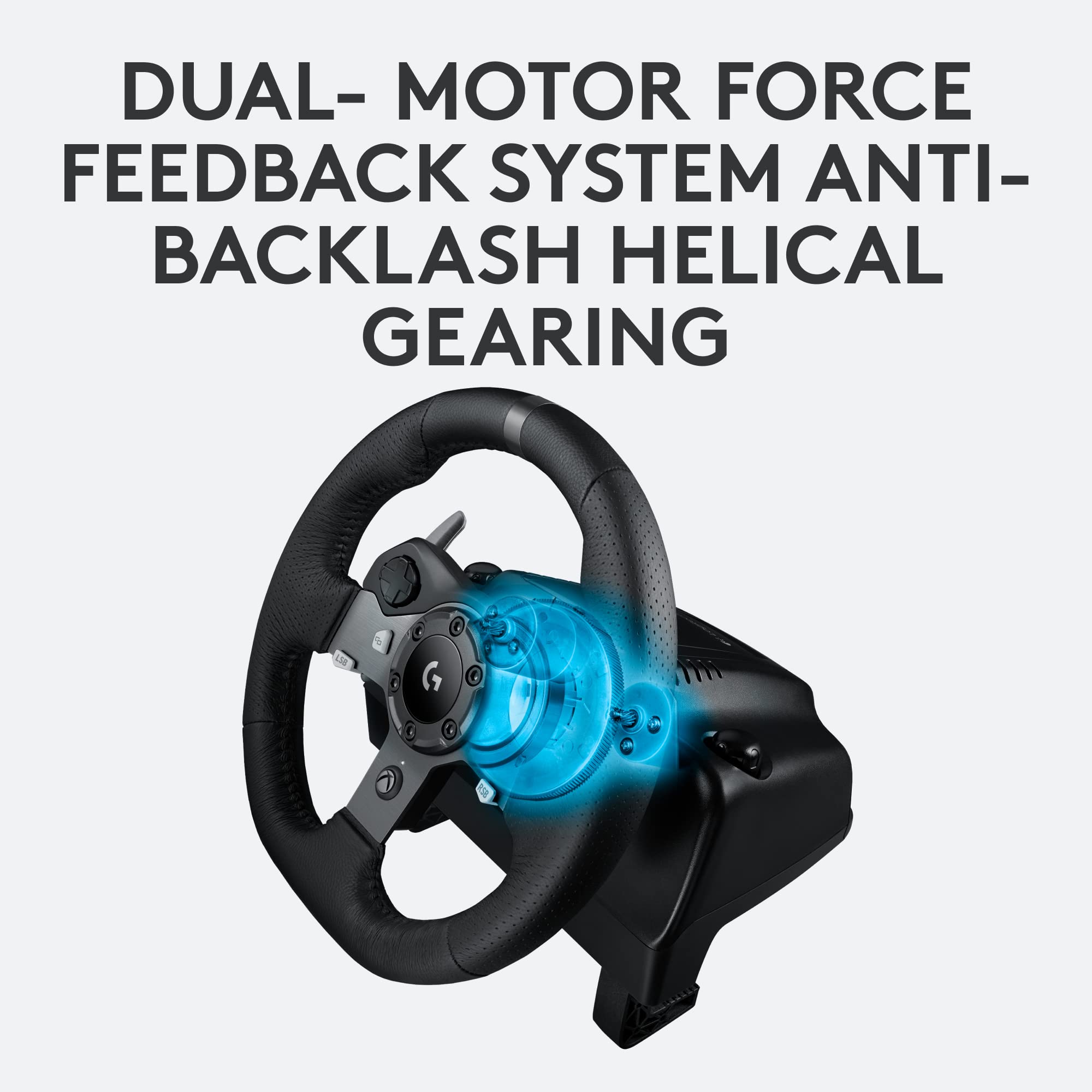 Logitech G29 Driving Force Racing Wheel and Floor Pedals, Real Force Feedback, Stainless Steel Paddle Shifters, Leather Steering Wheel Cover for PS5, PS4, PC, Mac, Black