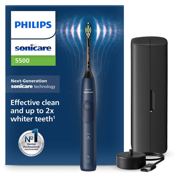 Philips Sonicare 5500 Electric Toothbrush, Sonic Toothbrush with 2 Modes, Pressure Alert, EasyStart, SmarTimer and BrushPacer, White, Model HX7110/02 [New Technology]