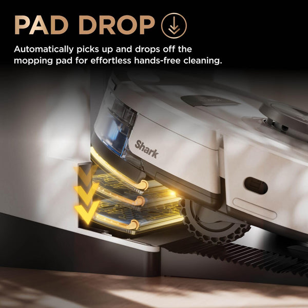 Shark PowerDetect 2-in-1 Robot Vacuum & Mop, NeverTouch Pro 60-Day Self Empty, Self-Refill and Self-Clean Robot Vacuum with 3D & LiDAR Navigation, NeverStuck Obstacle Bypass, WiFi/App White