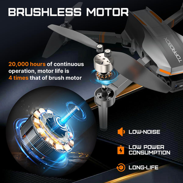 Brushless Motor Drone with 4K Adjustable Camera for Kids and Adults, Foldable RC Quadcopter with LED Lights, 30 Mins Long Flight Time, Mini Drone Toys Gifts for Beginners, Boys and Girls