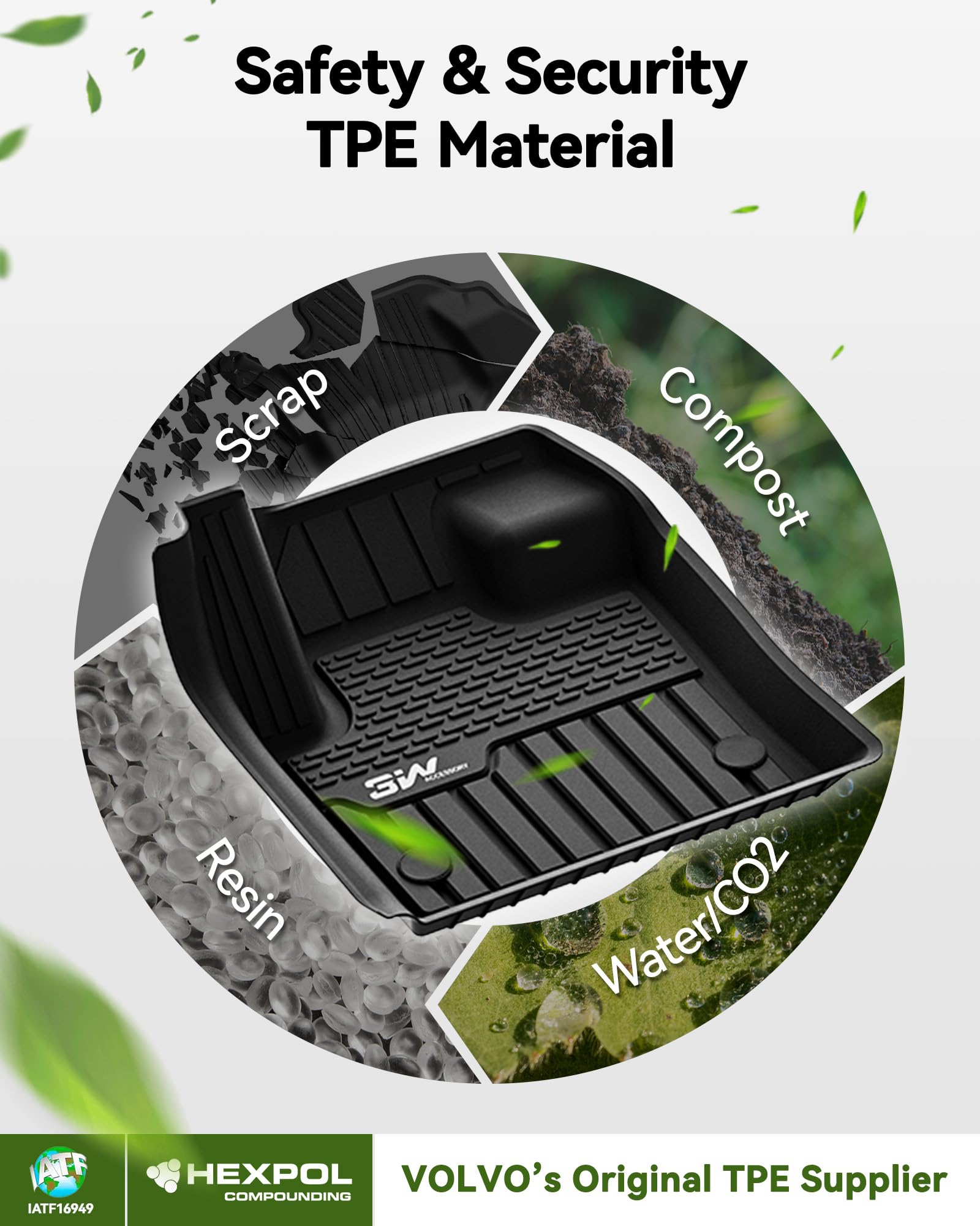 3W Boot Liner Fit for Land Rover Discovery Sport L550 2022 2023 2024 2025, Odorless Thorex™ Dog Friendly Premium Trunk Protection Mats, All Weather Waterproof Anti Slip Easy to Clean Car Accessory