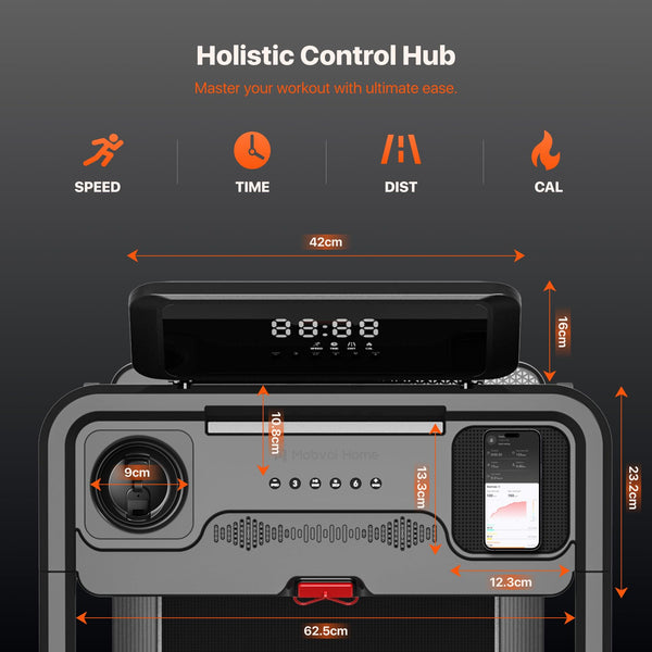 Mobvoi Home Smart AI Treadmill Ultra 6% Incline 3 in 1 Walking Pad Treadmills for Home Office TicSports APP 2.5HP Running Treadmill Handrail Holder for Cup Phone Laptop Speaker 12KMH 120KG