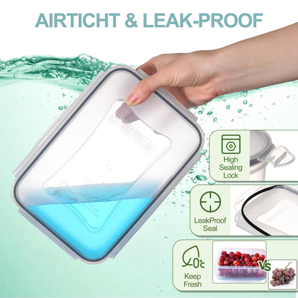 KUMD 50-Piece Airtight Food Storage Containers with Lids | Leakproof, BPA-Free, 25 Containers+ 25 Lids, Stackable & Microwave Safe Kitchen Organisers for Pantry, Meal Prep & Freezer Use, 40ml-2.5L