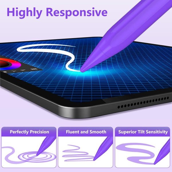 TQQ Pencil Compatible iPad 2018-2025, 2X Faster Charge, Pixel Precision, Tilt Sensitive Stylus Pen for Apple iPad 11/10/9/8/7/6th Gen, Pro 12.9/11/13 Inch M4, Air 3/4/5/M2/M3, Mini 5/6