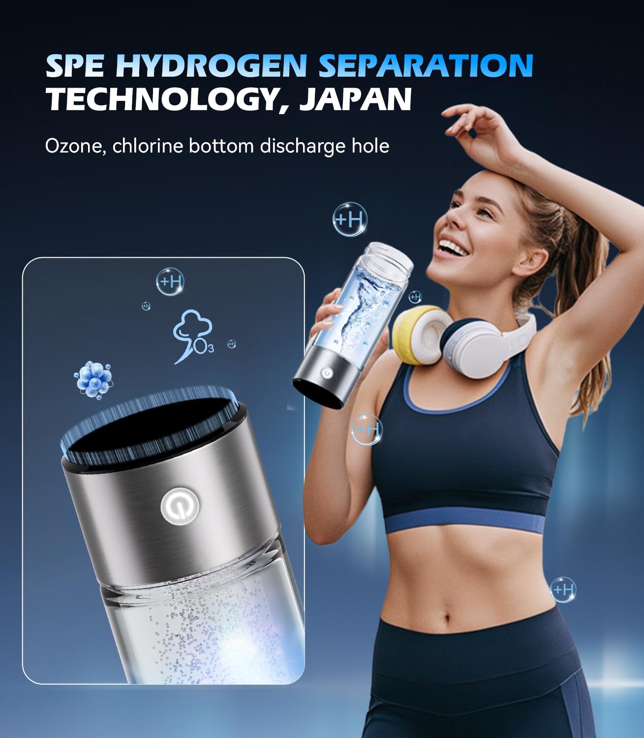 2025 Upgraded Hydrogen Water Bottle 8.0【 Authoritative Certified - 3000 PPB】Hydro Water Bottle 100% Leak Proof【8-Hour Hydrogen Lock】PEM/SPE Technology Produces Hydrogen Water with Purity of 99.99%