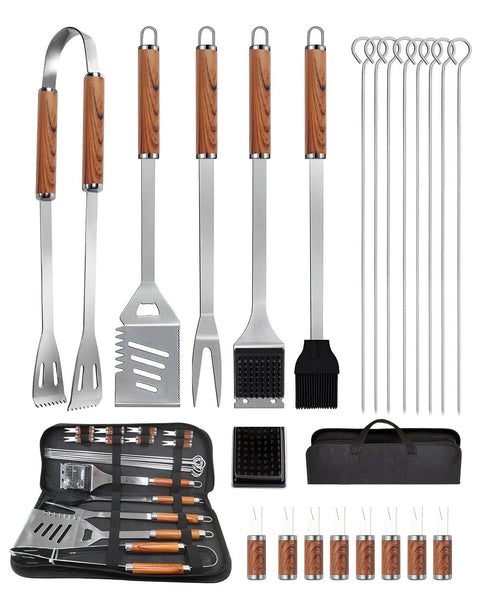 KALAHOL 7-in-1 BBQ Tools Set Extra Thick Stainless Steel Grill Tool Set with Storage Bag, Premium Complete Outdoor BBQ Utensils Set Professional Barbecue Accessories BBQ Kit for Men and Women Gift