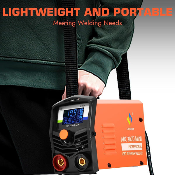 HITBOX 160A Stick Welder, 2 in 1 Lift TIG MMA ARC Welding Machine, 240V Portable Welder with Arc Force, Hot Start, Anti-Stick, LCD Digital Display, IGBT Inverter Welder for Home and Professional Use