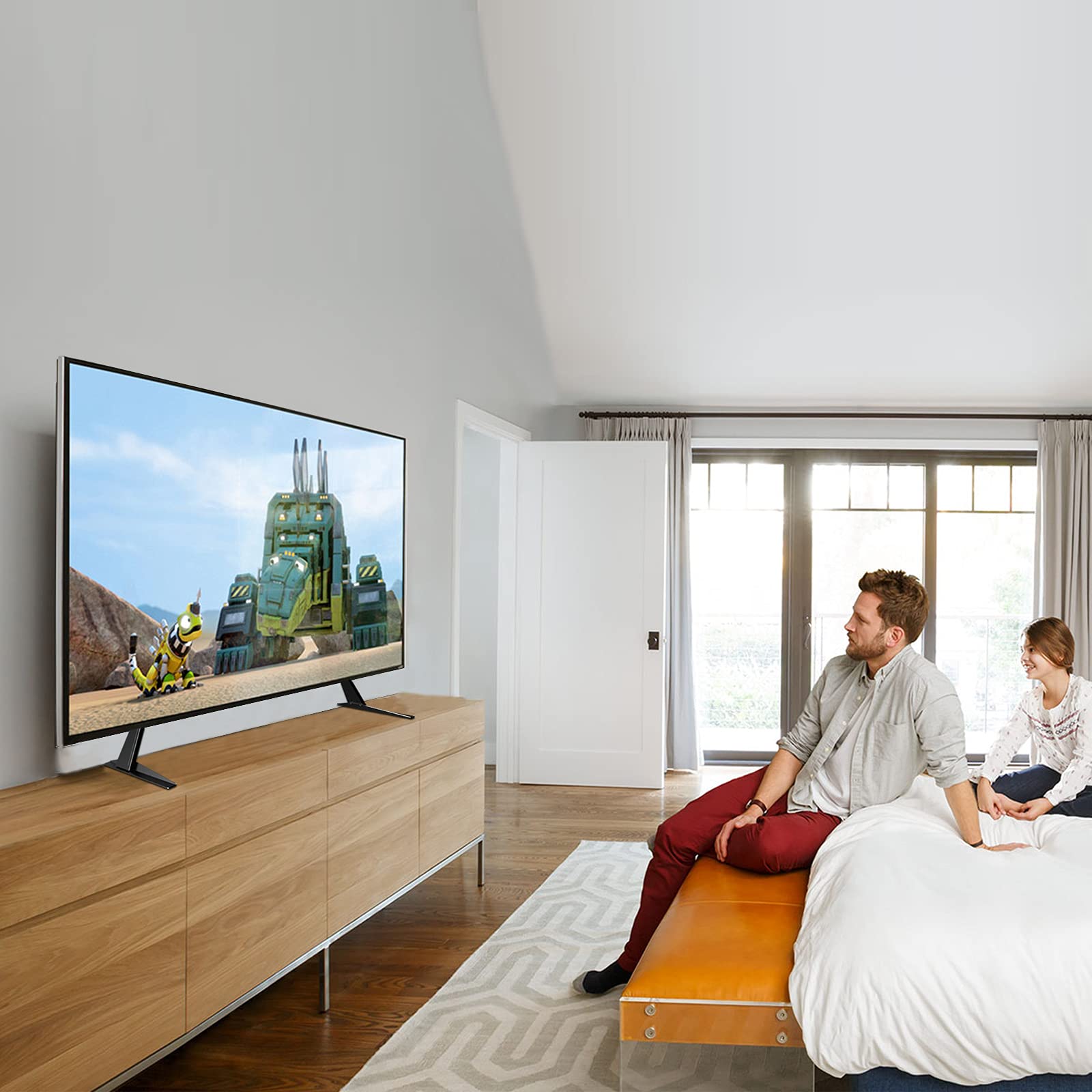 suptek Universal TV Stand, TV Leg Replacement for Most 22-65 inch LCD/LED/OLED/Plasma TVs, Adjustable Table Top TV Feet for Flat&Curved Screen, VESA up to 800x400mm, Capacity 50kgs