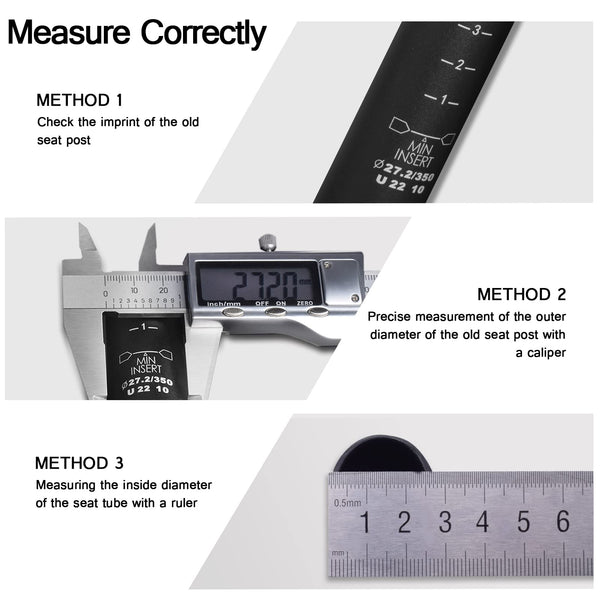 FIFTY-FIFTY Mountain Bike Seat Post, 27.2/30.9/31.6mm Aluminum Alloy Bicycle Seat Post, 350mm Length for MTB, Road Bike, E-MTB (31.6mm)