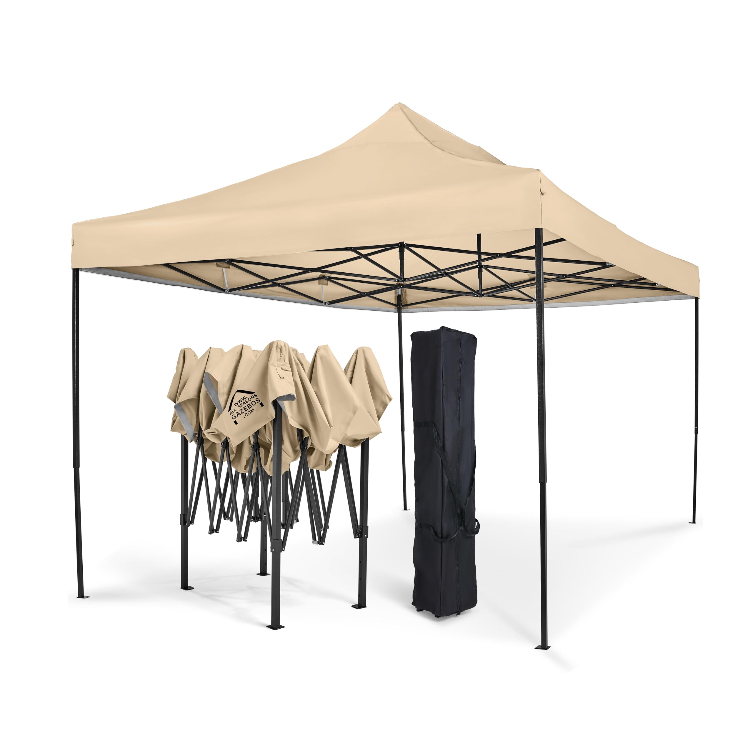 All Seasons Gazebos 3x4.5 Fully Waterproof Pop up Gazebo With Accessories - Metallic Grey