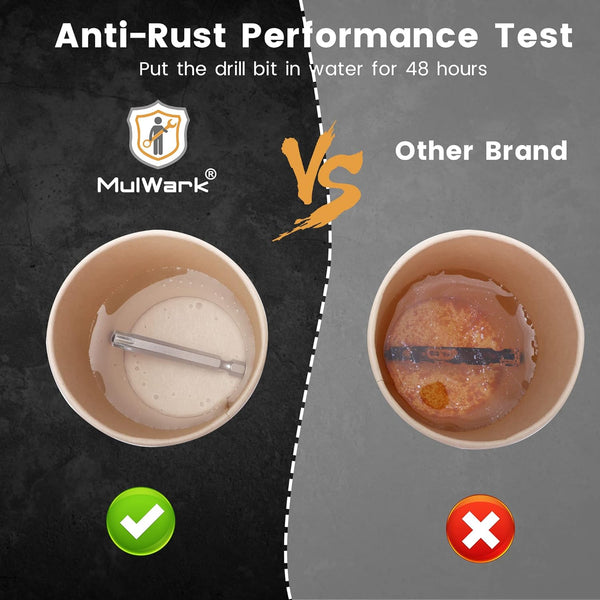 MulWark 14PC Magnetic Security Torx Bit Set 3" Long Tamper Proof Star Screwdriver Bit Set 1/4" Hex Shank S2 Steel T4 - T40 Impact Driver Bits