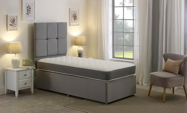 Extreme Comfort Hybrid Grey Essentials Mattress | 3ft Single (90cm x 190cm) | Memory Foam & Bonnell Spring | Plush Feel | Cooltouch Plus Sleep Surface