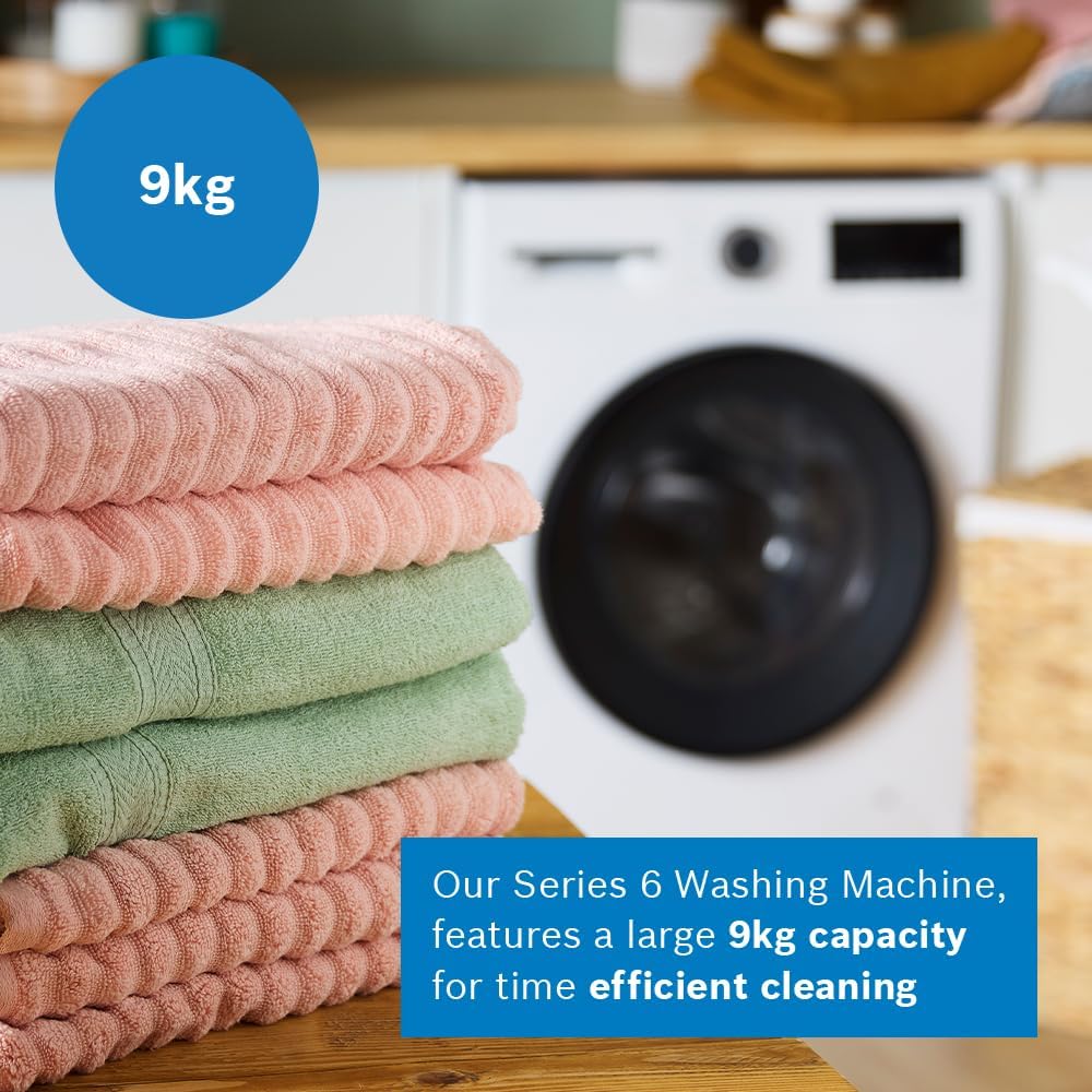 Bosch WGG24400GB Series 6, Free-Standing Washing Machine, Front Loader, A Rated, 1400 rpm, Iron Assist, Speed Programme, 9 kg, White