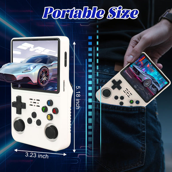 Blidinner R36S Retro Handheld Games Console -With Open Source Linux System,3000mAh Battery,3.5 Inch HD Screen,64G TF Card,20,000+ Classic Games,Portable Mini Game Console for Teens and Adults-Black