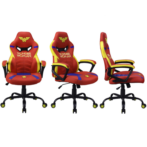 Subsonic Joker - Gaming chair or office chair, adult gamer chair, comfortable seat, integrated headrest, adjustable armrests and height, ergonomic backrest - Black