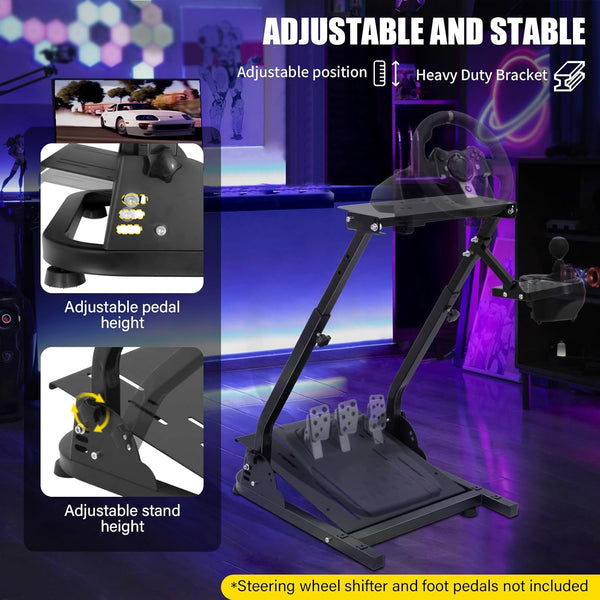 VELPAX Steering Wheel Stand, Height Adjustable Racing Wheel Stand, Wheel Stand Compatible with Logitech G25 G27 G29 G920, GT Racing Simulator Wheel Stand, Wheel Support and Pedal not Included