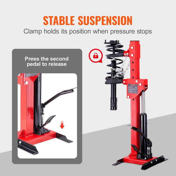 VEVOR Strut Spring Compressor, 4.5 Ton/9920 LBS Hydraulic Jack Capacity, 1 Ton Rated Compression Force, Auto Strut Coil Spring Compressor Tool, Hydraulic Spring Compressor for Strut Spring Removing