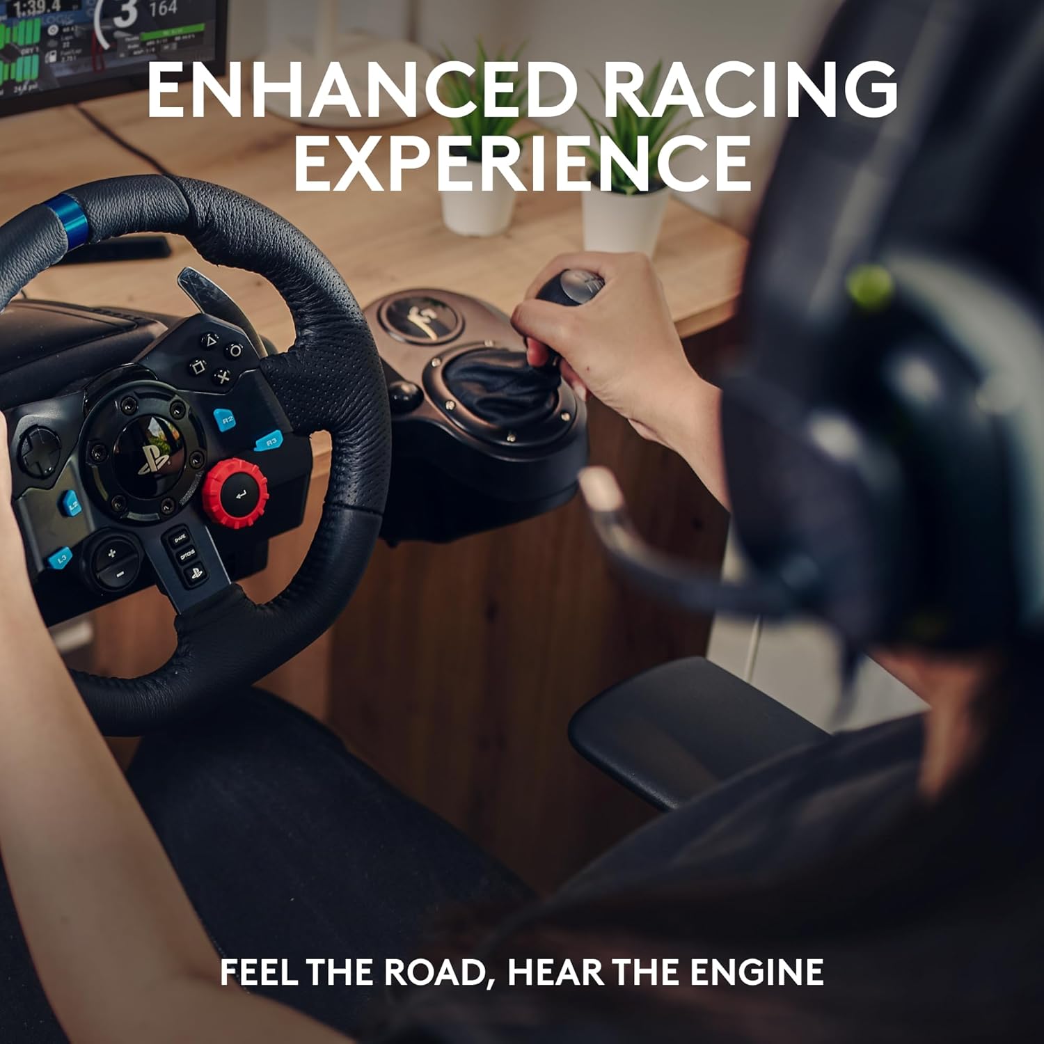 Logitech G29 Driving Force Racing Wheel and Pedals, Force Feedback, Real Leather + ASTRO A10 Gen 2 Wired Headset, Sim Steering Wheel, Pedals and Gaming Headset - For PS5, PS4, PC, Mac - Black