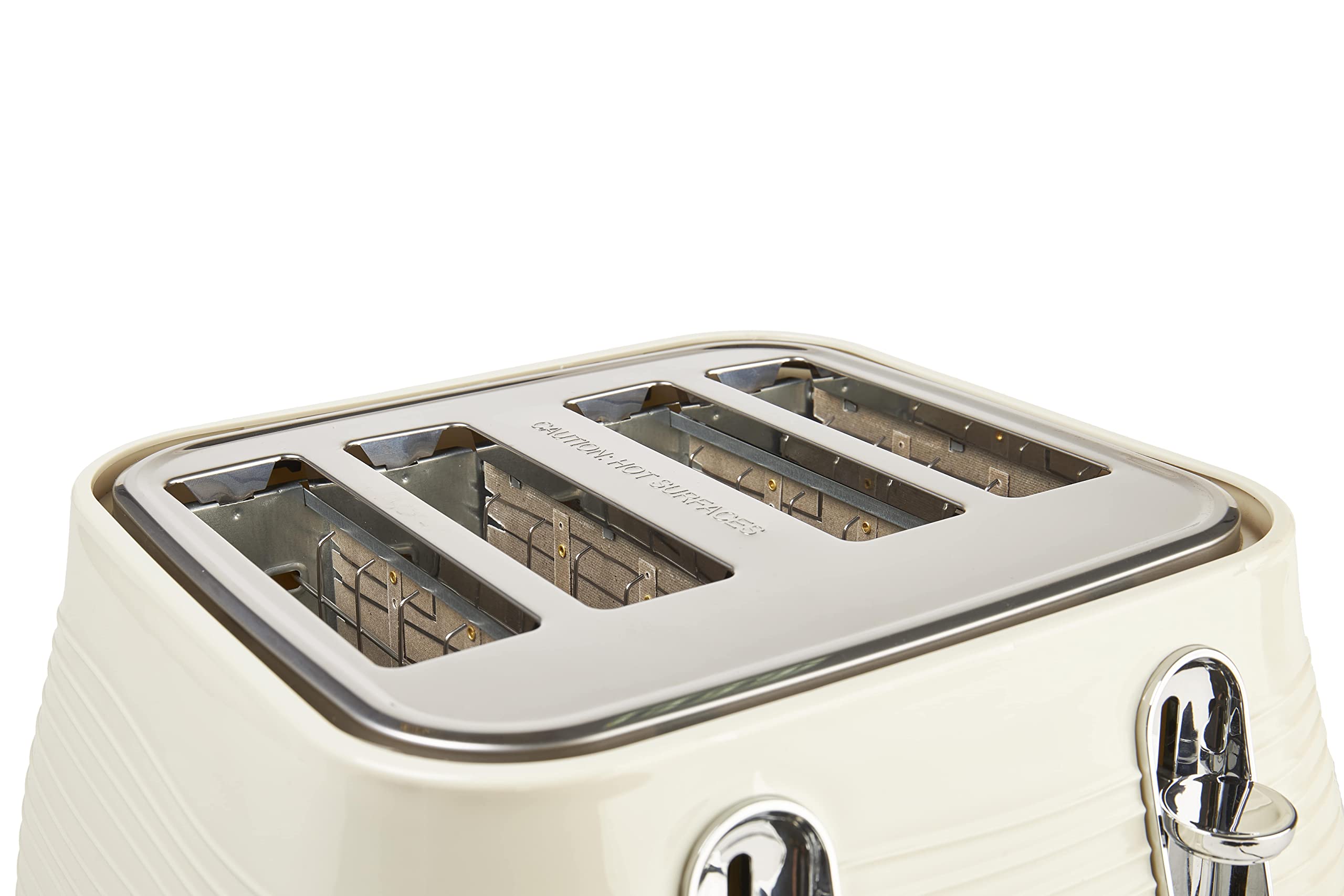 Haden Devon Cream 4 Slice Toaster - 6 Browning Settings, 4 Slice Toaster with Wide Slots, Toaster 4 Slice with Defrost, Reheat And Cancel Settings
