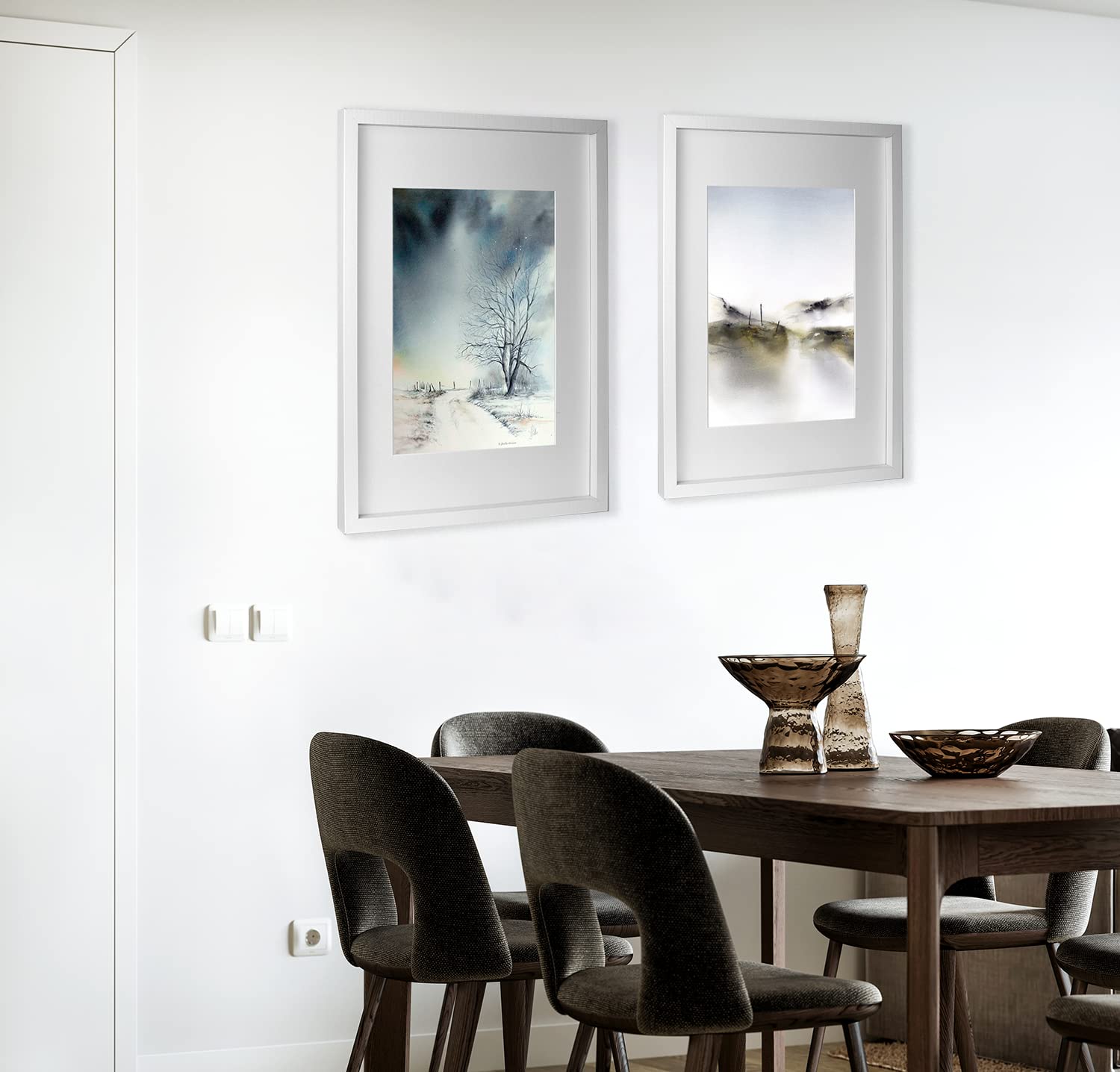 Black 50x70cm Boxed Picture Frames Set of 3 with Mounts for 40x60cm, 70x50cm poster frame with Acid Free mount for 40x60cm photo (Black 3Pack)