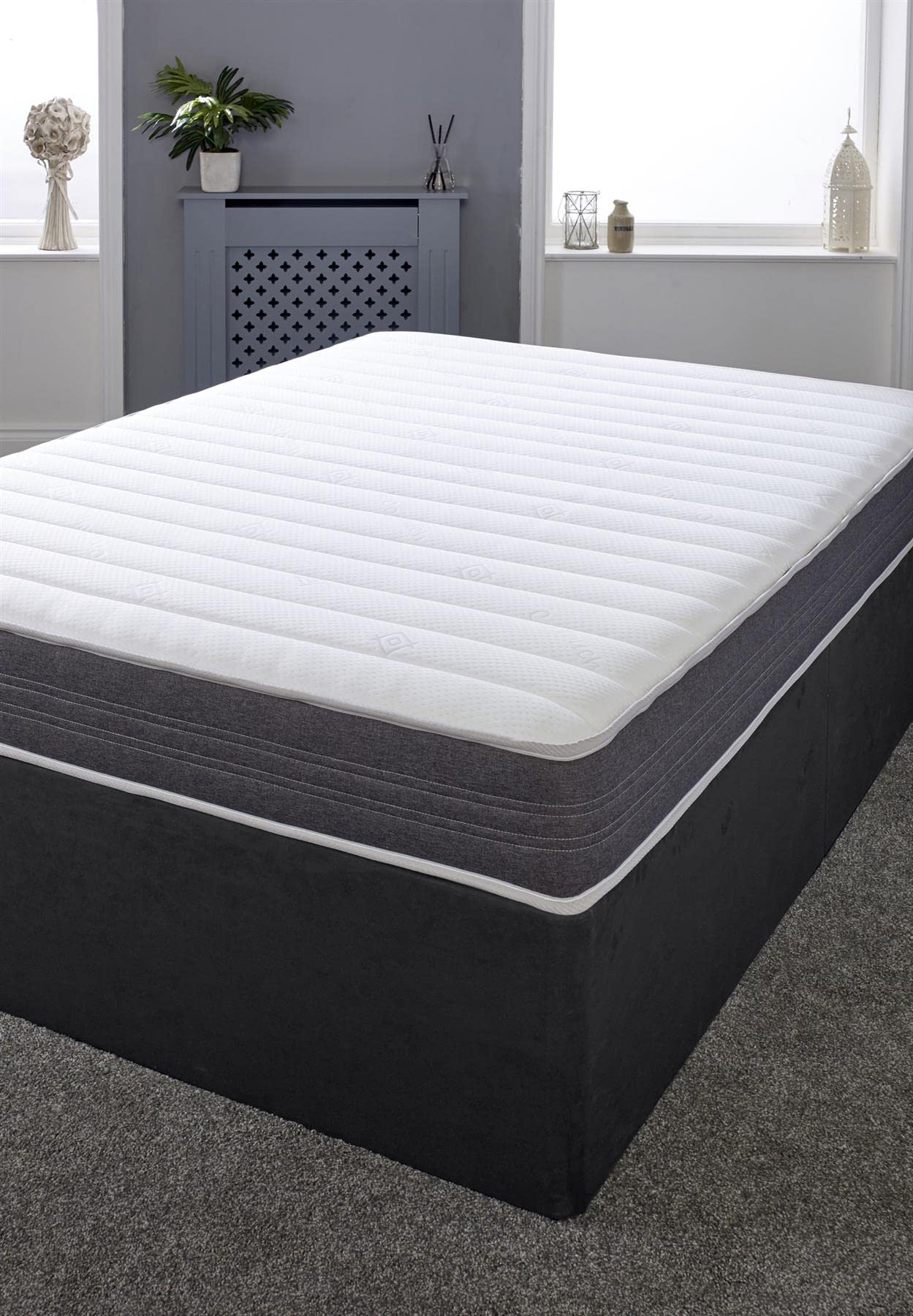 Extreme Comfort Sirocco Airflow Grey 18cms Deep Hybrid Spring & Memory Fibre Mattress, 2ft6 Small Shorty Single (2ft6 x 5ft9, 75cm x 175cm)