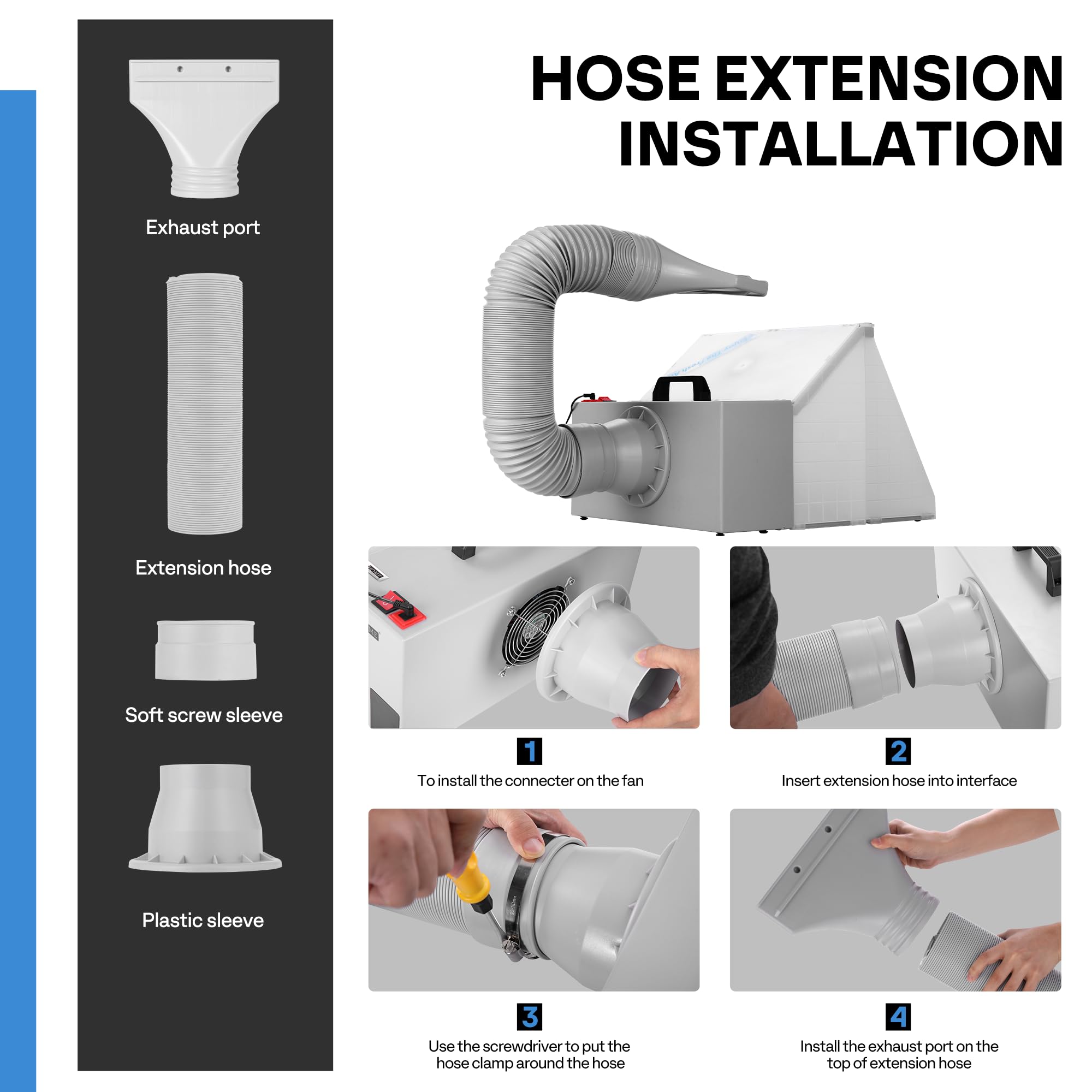 VIVOHOME Dual Fans Airbrush Paint Spray Booth with 4 LED Lights Turn Table and Filter Hose, Portable Airbrush Booth for Painting Model Craft