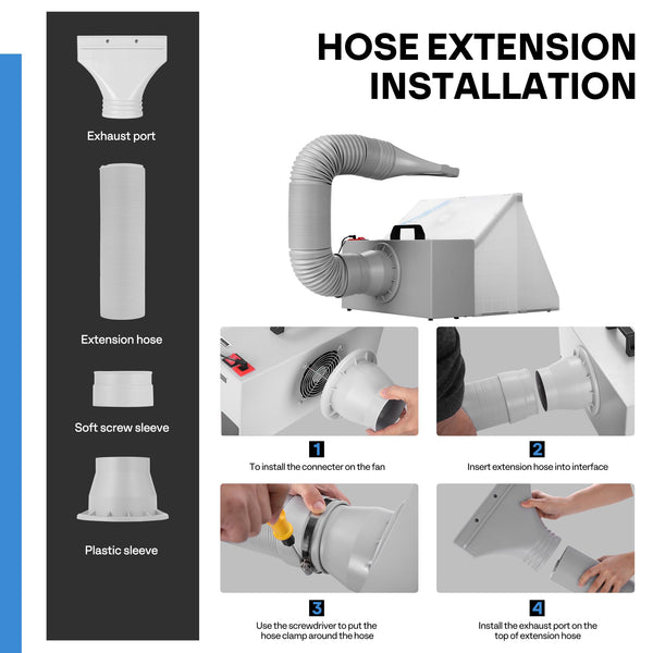 VIVOHOME Dual Fans Airbrush Paint Spray Booth with 4 LED Lights Turn Table and Filter Hose, Portable Airbrush Booth for Painting Model Craft