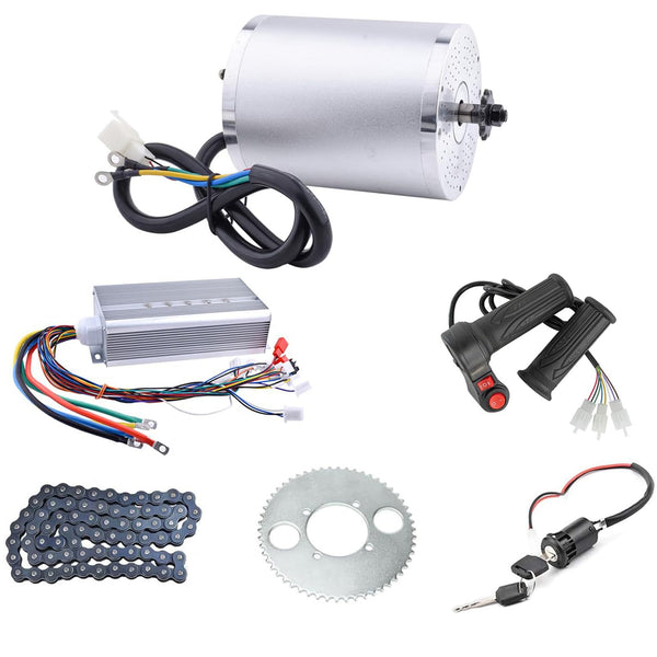 Kunray 48V 2000W Electric Go Kart Motor 4300RPM Electric Motor Kit High Speed Brushless DC Motor with 3 Speed Twist Throttle, Electric Dirt Bike Motor, for Scooter Motorcycle DIY Part (No Bracket)
