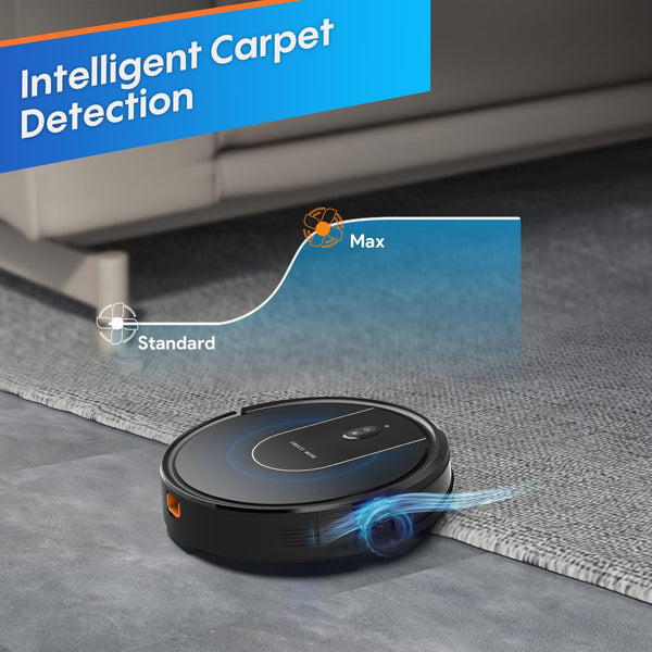 Robot Vacuum Cleaner with Mop, 4-in-1 Robotic Vacuums, 5000Pa Ultra Strong Suction, Long Running Time, Timing Function, App/WiFi for Pet Hair Hard Floor and Carpet(Striped Blue)