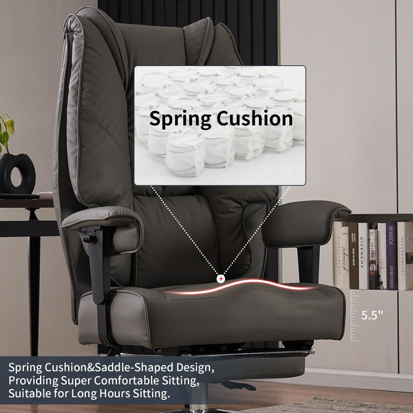 EXCEBET Ergonomic Office Chair – High Back PU Leather Executive Desk Chair with Adjustable Armrests, Swivel Computer Chair for Home/Office, Heavy Duty Support up to 400 lbs