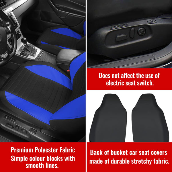 AUTOYOUTH Car Seat Covers Simple Bucket Style Universal Front Pair Fit for Car Truck SUV Van Seat Covers Car Seat Protector, Beige