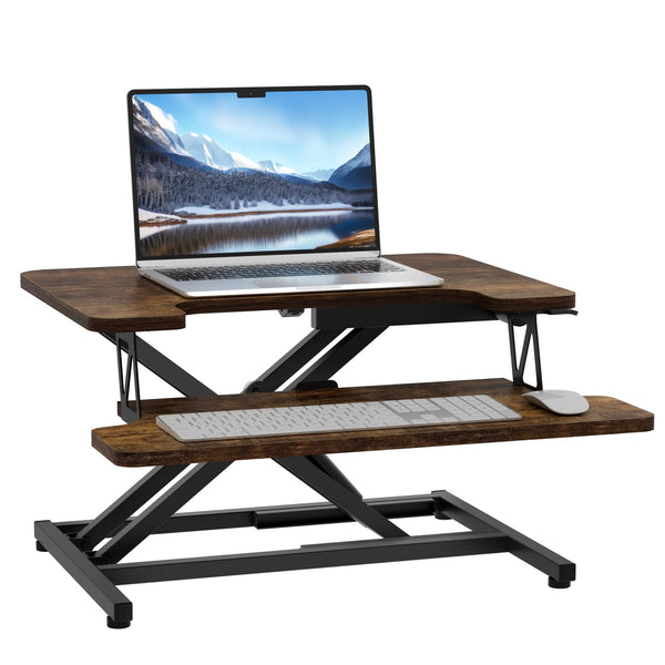 ERGOMAKER Standing Desk Converter, 36"/91cm Wide Height Adjustable Quick Sit to Stand Up Desk Riser for Dual Monitor