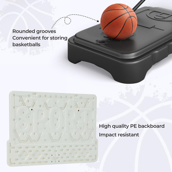 Basketball Hoop Outdoor, Yohood Basketball Hoop and Stand Portable Adjustable Height Net Set System on Wheels Sturdy Backboard for Game Park Garden Indoor