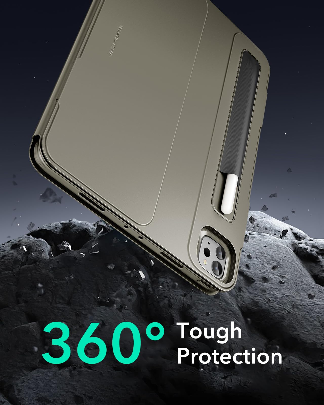 ESR for iPad Pro 12.9 Case (6th/5th Generation, 2022/2021), Removable Magnetic Cover, Adjustable Portrait/Landscape Stand with Raised Display View, 9 Standing Angles, Shift Series, Black