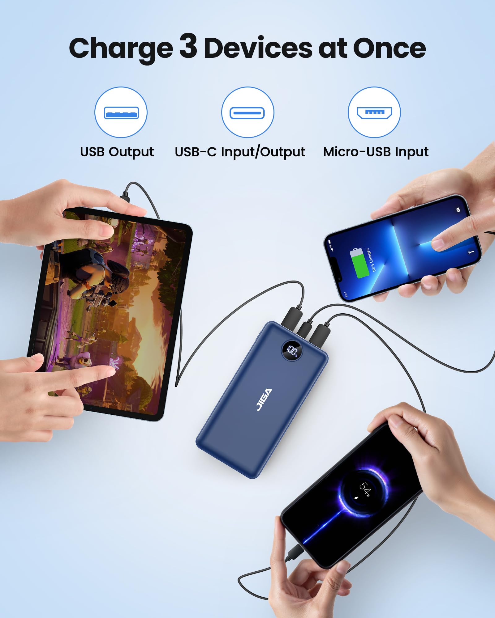 Power Bank 27000mAh Fast Charging PD 20W Portable Charger, Mobile Phone Battery High Capacity Compatible for Smartphones