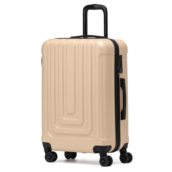 Flight Knight Premium Lightweight Suitcase - Built-in TSA Lock - 8 Spinner Wheels - ABS Hard Shell Check in Highly Durable Luggage - Medium - 67x45x26cm