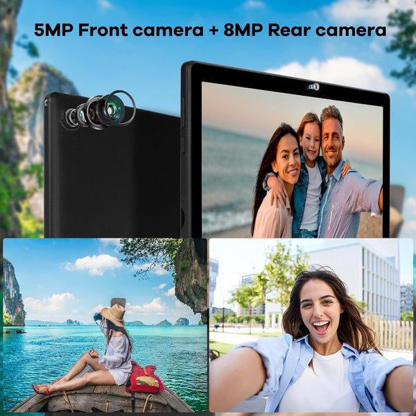 HotLight Tablet 10 inch Android 14 Octa-Core Processor, Face ID, OTG, 8GB+64GB+1TB Expansion, 1280 * 800 IPS, Support Split-Screen, WiFi 6, BT5.3, Dual Camera 5MP+8MP, 5000mAh, Widevine L1(Black)