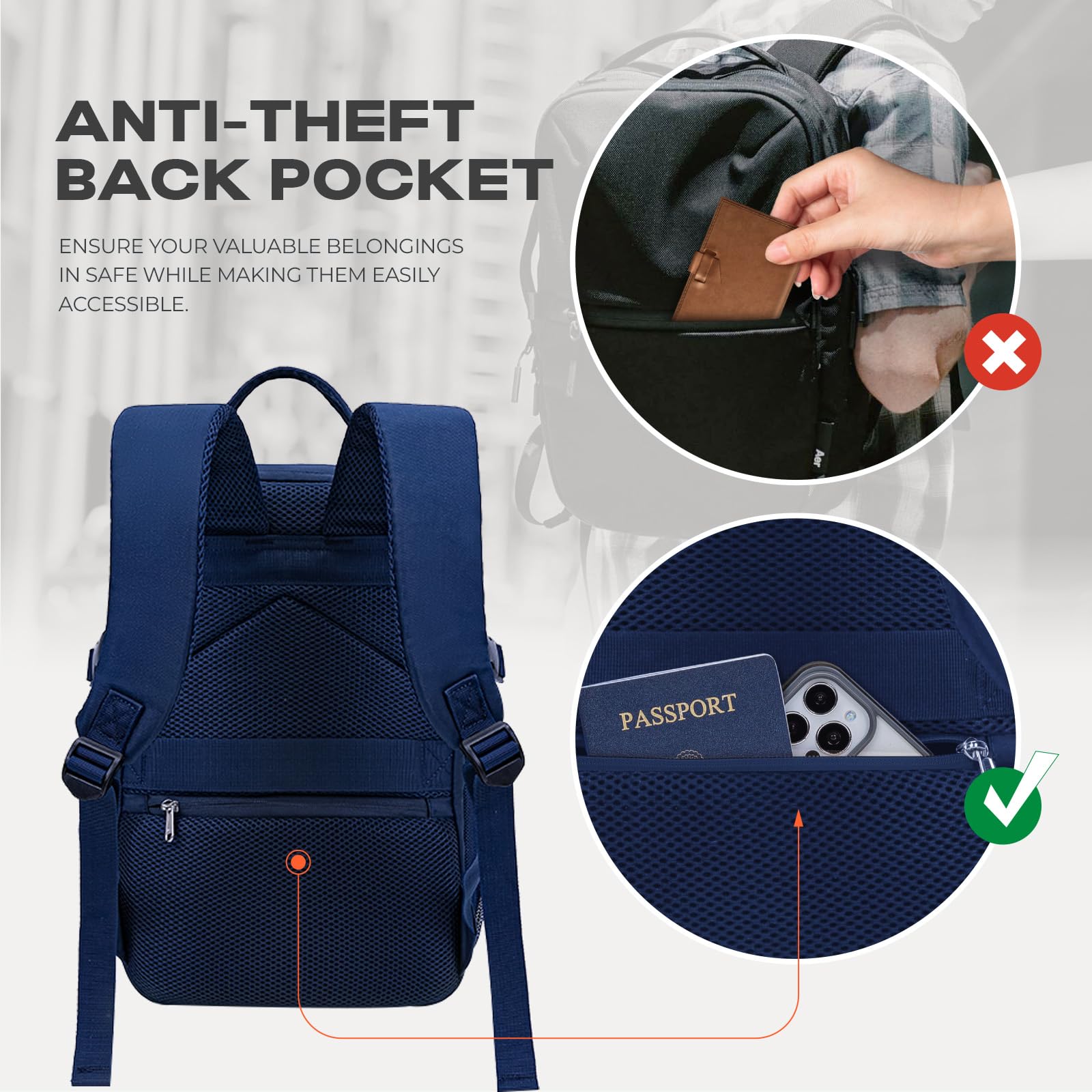 VMIKIV for Ryanair Cabin Bags 40x20x25 Underseat Carry On Bag,Small Travel Backpack Cabin Size for Men Women,Hand Luggage for Overnight, Weekend,Under Seat Casual Daypack for Airlines