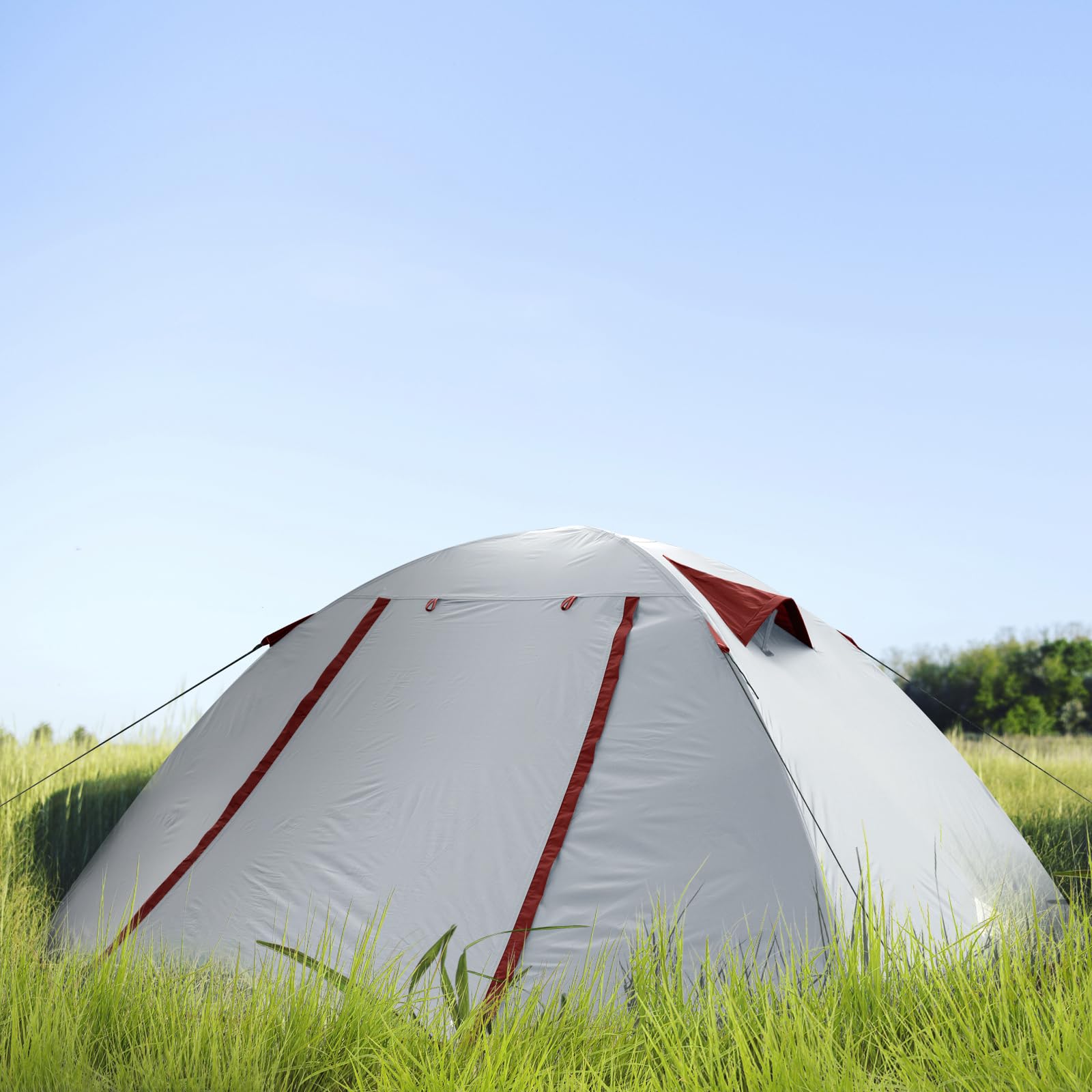 Forceatt Tent, 2-4 Man Tent for Camping, Easy Setup Lightweight Two Doors PU3000mm Waterproof Dome Tent, Windproof Instant Outdoor Tent Suitable for Traveling, Beach, Camping, Hiking, Mountaineering