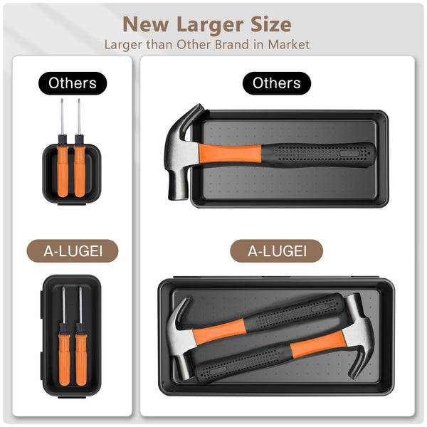 A-LUGEI【𝟲𝟵𝗣𝗰𝘀】【𝟱 𝗦𝗶𝘇𝗲】 Tool Box Organiser Tray Divider Set, 【Black】 Desk Drawer Organiser, Garage Organisation and Storage Toolbox Accessories Rolling Tool Chest Cart Cabinet Workbench