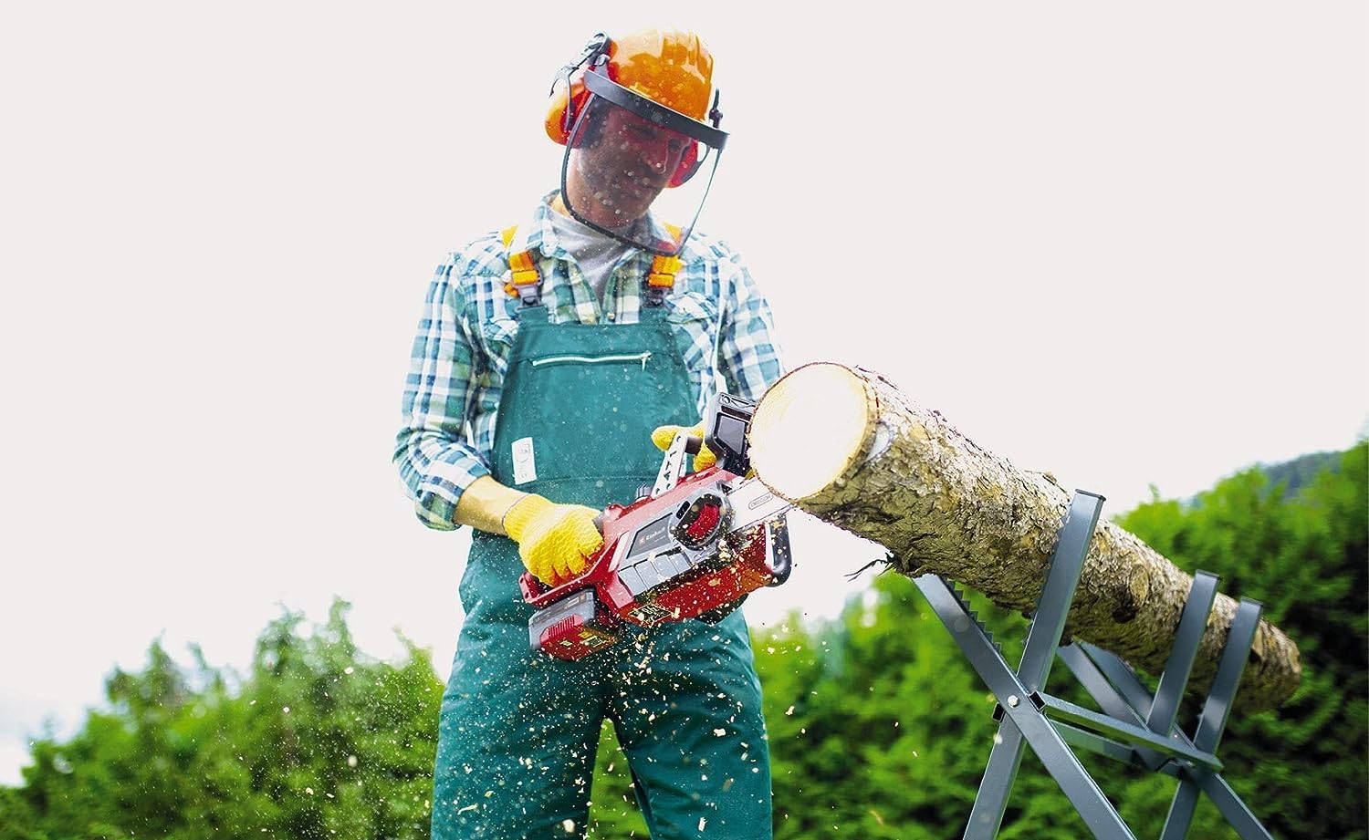 Einhell Power X-Change 18V Cordless Chainsaw - 10 Inch (25cm) Electric Chainsaw Cordless With OREGON Bar and Chain - GE-LC 18/25 Li Solo Battery