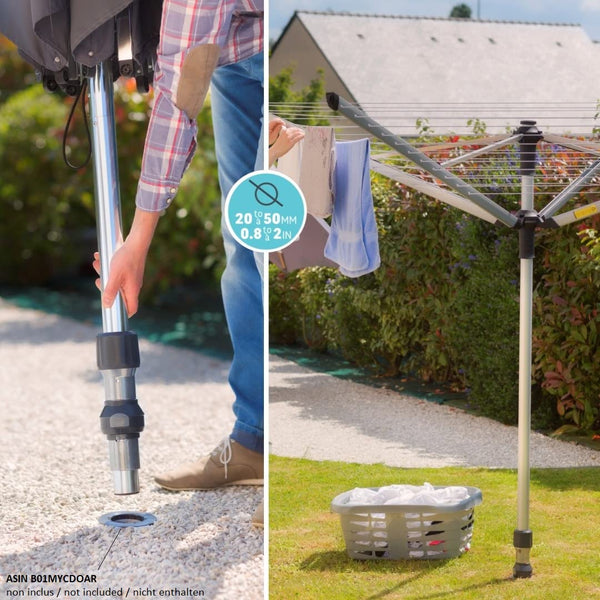 GARD & ROCK - Aluminium stand for center pole umbrella - Suitable for various applications, to be clipped on anchoring bases - Quick Fixation System