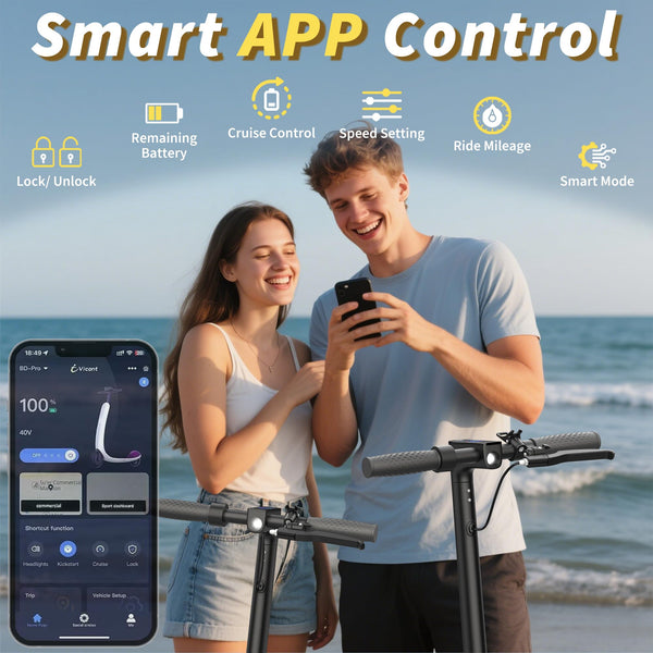 Electric Scooter, Electric Scooter Adult 350W with 25-35KM Range, Max Speed 25KM/H, 8.5" Solid Tire, Double Braking System for Adults and Teens