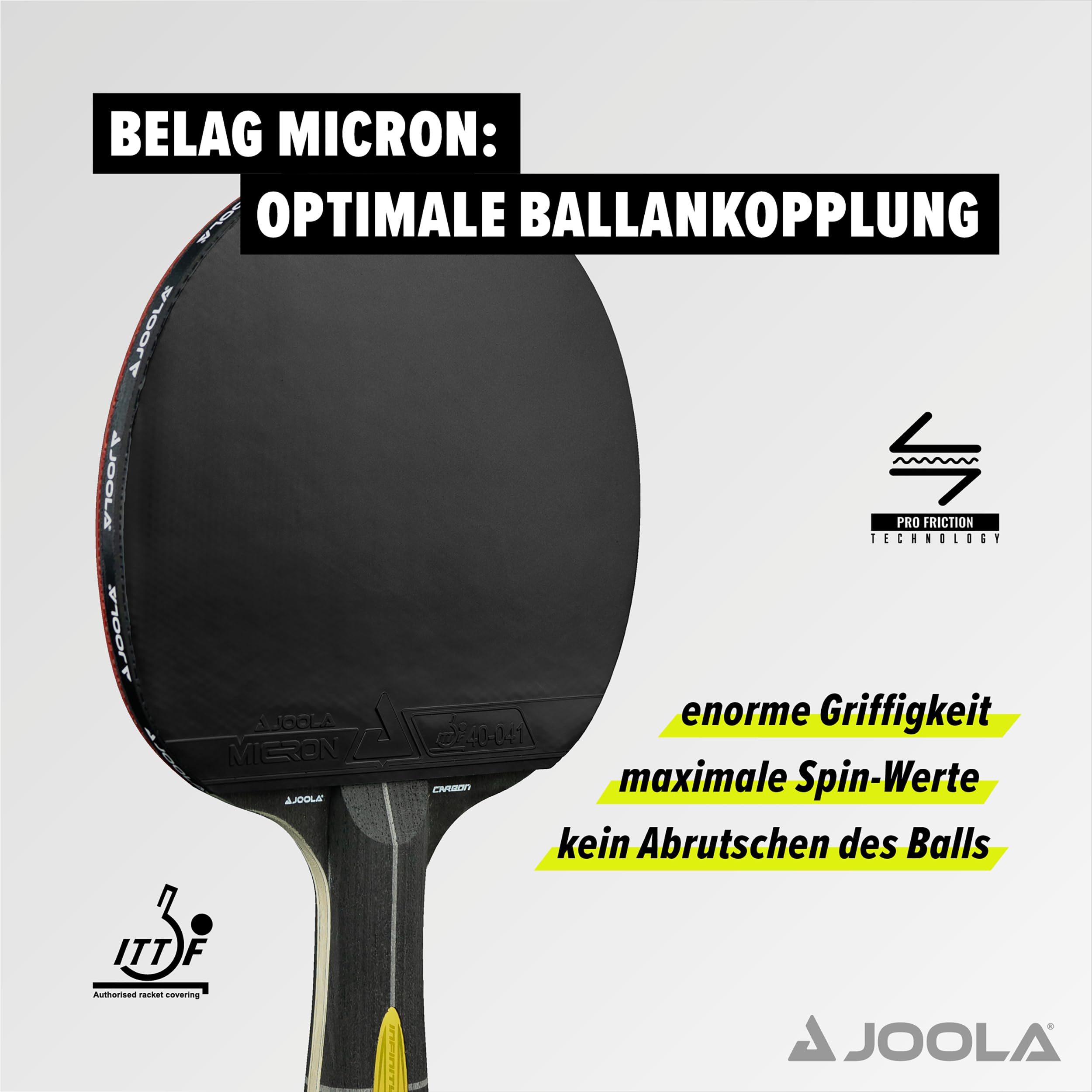 JOOLA Professional Infinity Carbon Table Tennis Bat ITTF Approved Competition Table Tennis Bat 29.5 x 18 x 3.5 cm Black