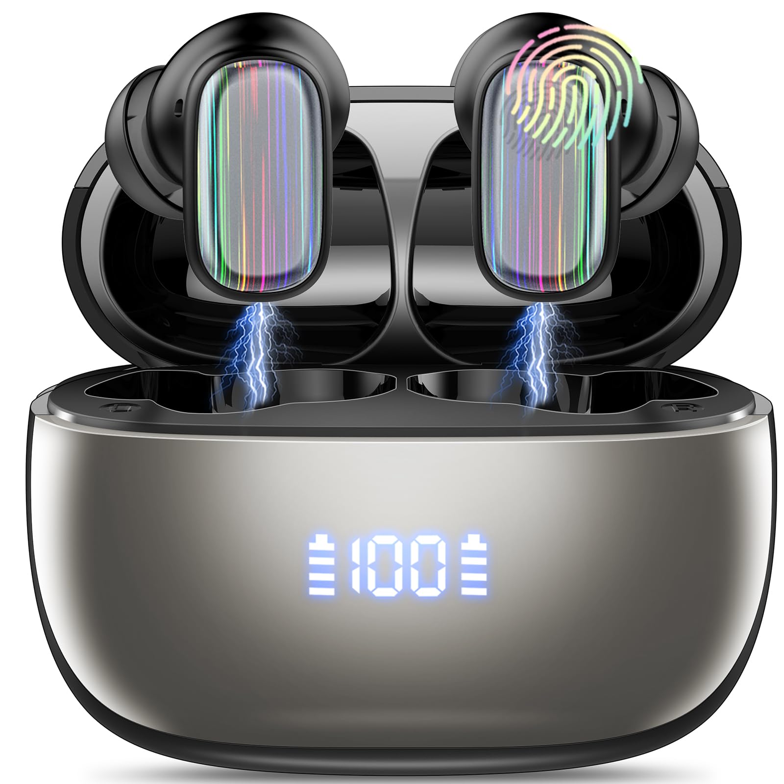 AI Language Translation Earbuds, 3-in-1 Bluetooth 5.4 Translator Headphones with 164 Real Time Languages, 40H Ear Buds with Mic and AI APP, 7 Translation Modes Ideal for Business Learning, Black