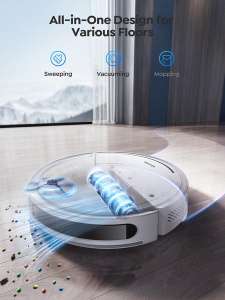 Vyzzle Robot Vacuum 5000Pa, LiDAR Navigation, Ultra Thin Robot Vacuum Cleaner with Mop, No-Go Zones, App/Alexa Control, Robotic Vacuum for Deep Floor Cleaning, Ideal for Pet Hair and Hard Floors, D10