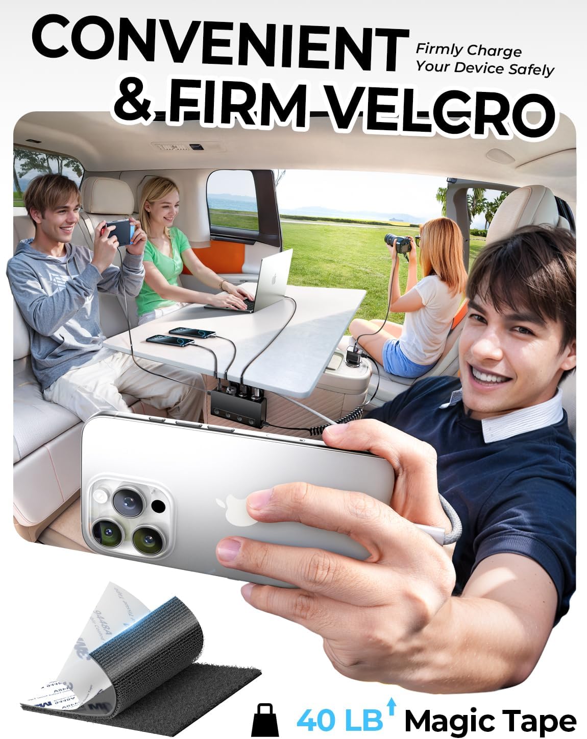 LISEN 9-in-1 Car Cigarette Lighter Multi Socket, 191W Cigarette Lighter Splitter Car 12V Multi Socket Car Charger Adapter Accessories for iPhone 16/15/14, Samsung and All Road Trip Car Devices