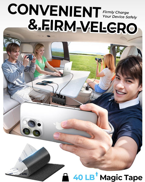 LISEN 9-in-1 Car Cigarette Lighter Multi Socket, 191W Cigarette Lighter Splitter Car 12V Multi Socket Car Charger Adapter Accessories for iPhone 16/15/14, Samsung and All Road Trip Car Devices