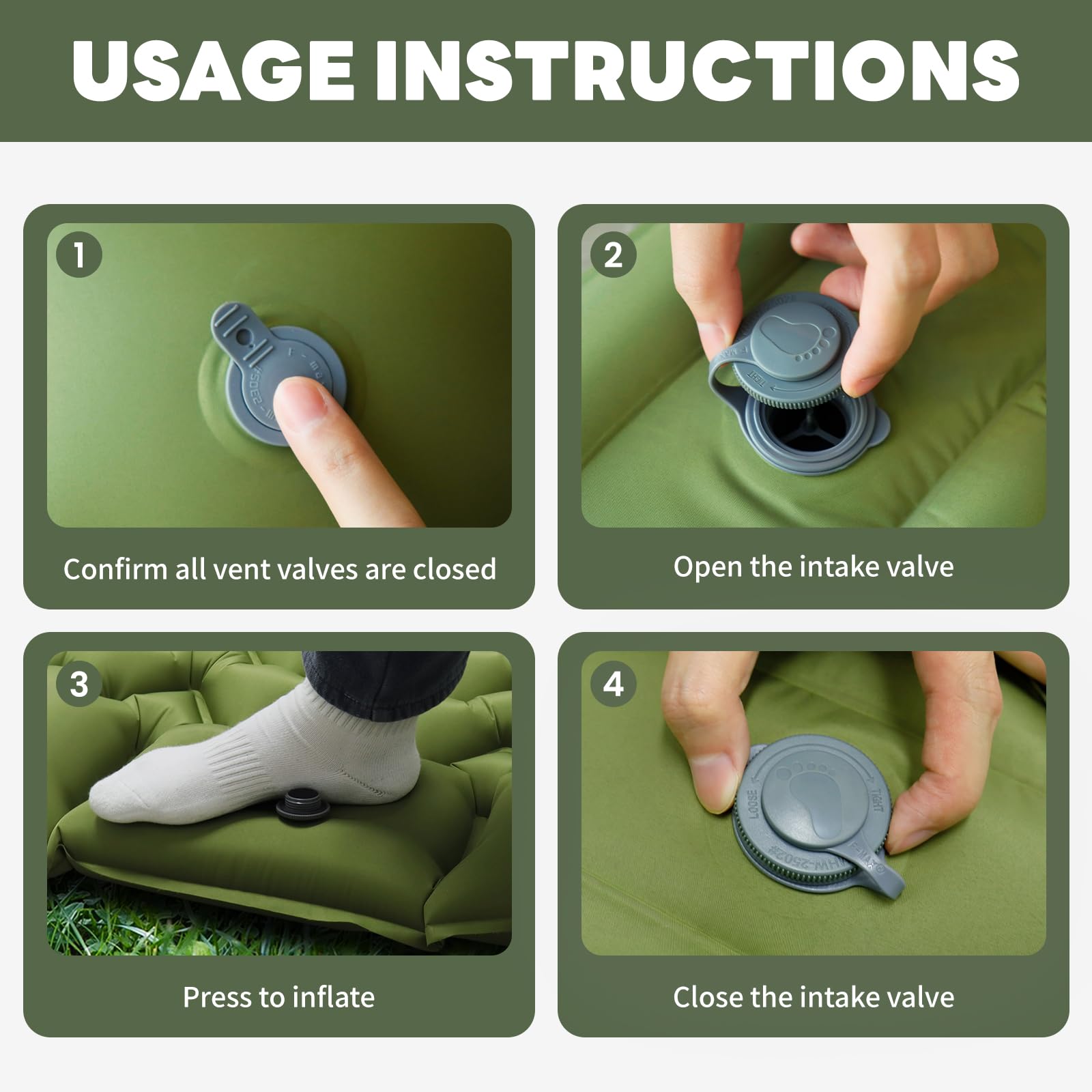 Kdti Sleeping Pad, Ultralight Inflatable Camping Mat Built-in Foot Pump, Portable Waterproof Sleeping Mat Compact for Backpacking, Hiking, Tents